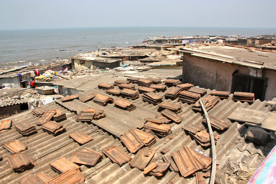 view over the roofs in india