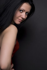 Naklejka premium Portrait of a young seductive brunette