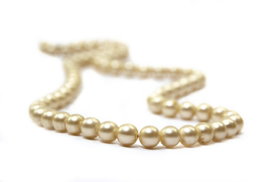 Pearl necklace isolated on white background