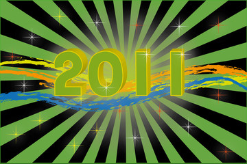 green new year background