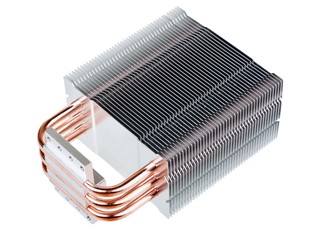CPU Cooler with heatpipes isolated on white background