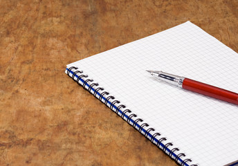 red pen and pad