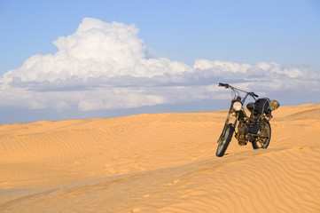 Motorbike in desert