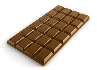 Tablette de chocolat au lait sur fond blanc 1