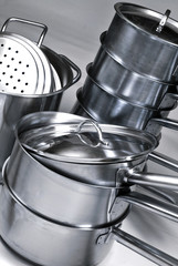 Stainless steel pots and pans