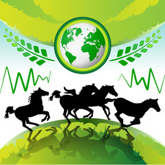 Running horses, Eco Earth