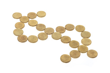 Coins Arranged in Dollar Sign