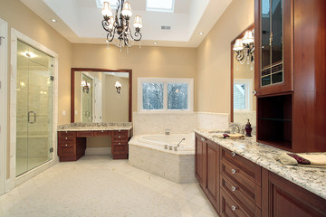 Master bath with skylights