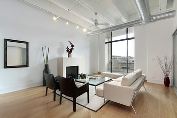 Living room with balcony view