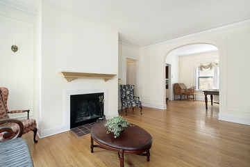 Fototapeta premium Living room with fireplace
