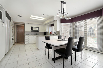 Kitchen with white tile
