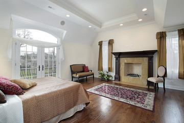 Master bedroom with fireplace