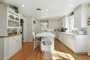 Kitchen with white island