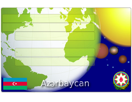 Azerbaijan business card globe flaf coat