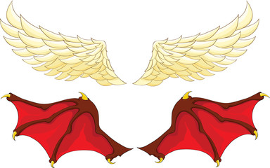 wings of an angel and a demon