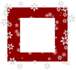 Fototapeta na wymiar Weihnachtskarte Schneeflocken rot