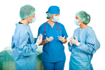 Surgeons conversation before surgery