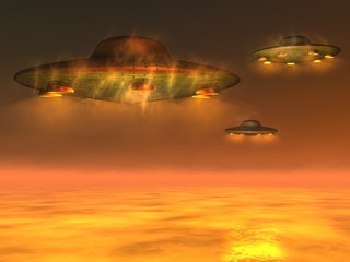 Fototapeta na wymiar UFO - Unidentified Flying Object