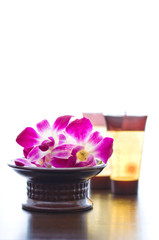 Spa ingredients and orchid flowers