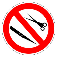 Panneau interdit aux armes blanches