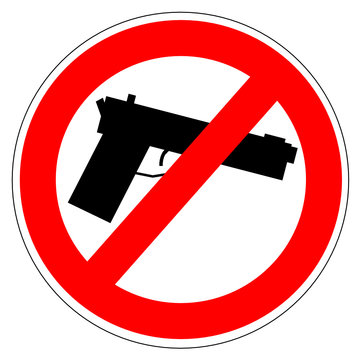 Panneau interdit aux armes à feux