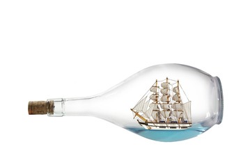sailcloth ship in bottle