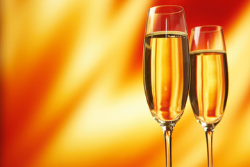 Champagne glasses ready to bring in the New Year