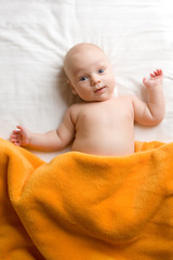 Cute baby in bed
