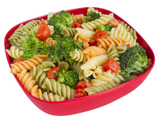 pasta salad and veggies