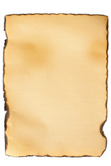 Aged paper with burned borders