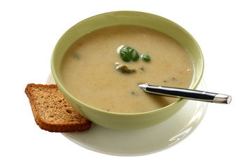 vegetable soup with toast