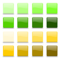 16 Vektor Button grün gelb