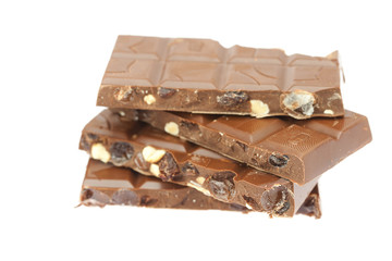 chocolate bar isolated on white