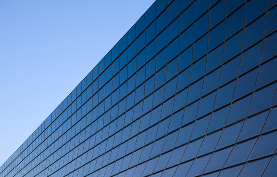 Modern facade with black glass