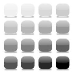 16 Vektor rounded Buttons grau
