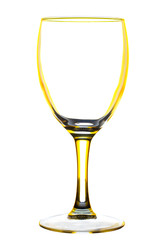 transparent colored empty wine glass