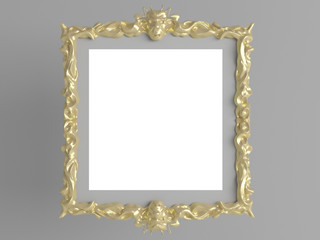 Decorative gold empty wall picture frame