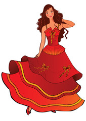 Beautiful girl. Vector art-illustration.