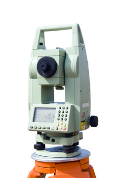 Theodolite measurement instrument outdoors