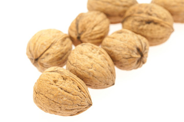Walnuts isolated on white