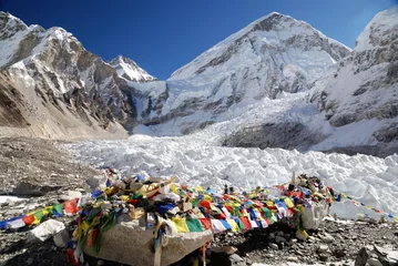 Fotobehang Everest Basecamp and khumbu ice fall © TomFrank