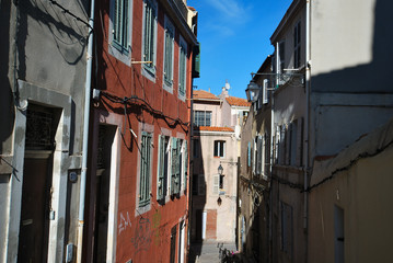Fototapeta na wymiar Les maisons du quartier du Panier à Marseille