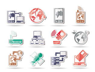 communication, computer and mobile phone icons
