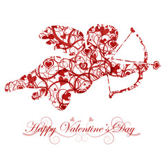 Valentine's Day Cupid with Bow and Heart Arrow