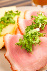 Frühstück Gesund Brötchen Kaffee Obst Salat