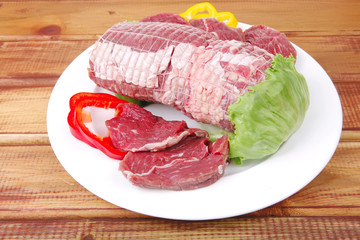 raw uncooked meat on table