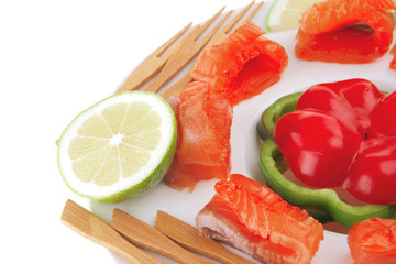 olives lemon and smoked salmon