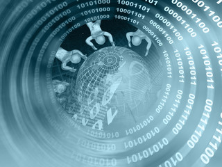 Business background, in blues