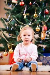 Christmas toddler girl portrait