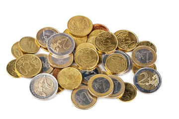 euro coins isolated